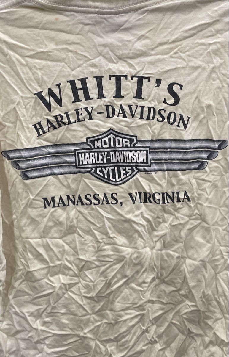 Vintage 2004 Harley-Davidson Whitt's Manassas VA Bar & Shield T-Shirt Sz L