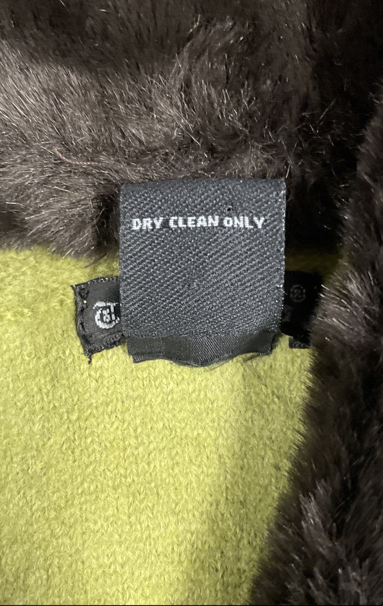 Tally-Ho Women's Green 100% Wool Vest Dark Faux Fur Collar Full Zip Sz M