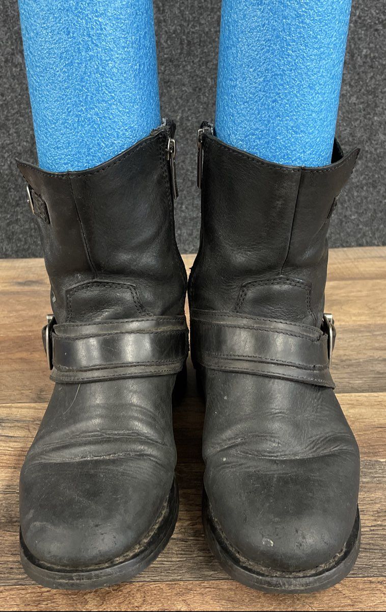 Harley-Davidson 84488 Black Leather Harness Motorcycle Boots Women's 9