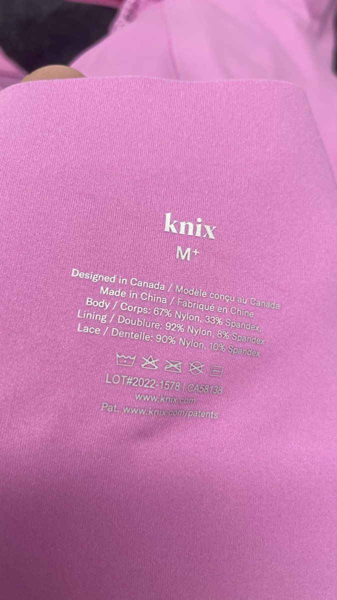 Knix Women's Pink Knixy Lace Racerback Bralette Seamless NWT Sz M+