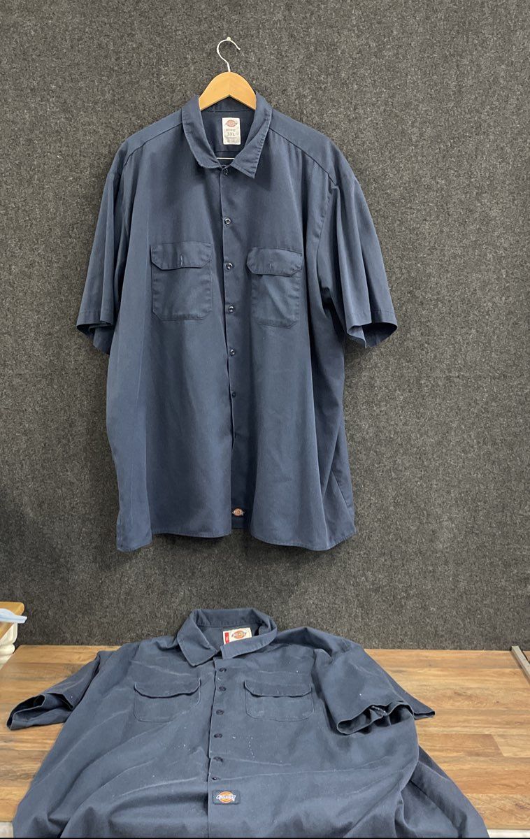 Dickies Men's Short Sleeve Work Shirt Navy Blue Dual Pocket Lot of 2 Size 3XL
