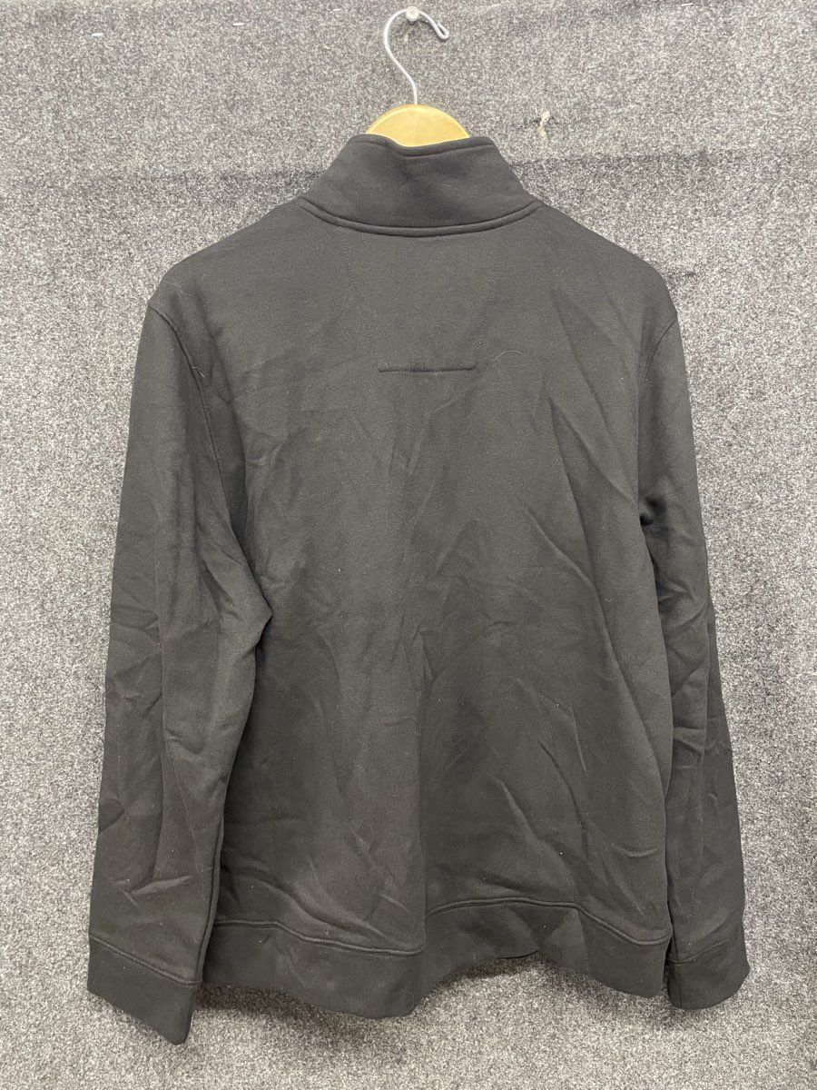 Nautica Men's True Black Mock Neck Quarter Zip Pullover Sweatshirt NWT Sz L