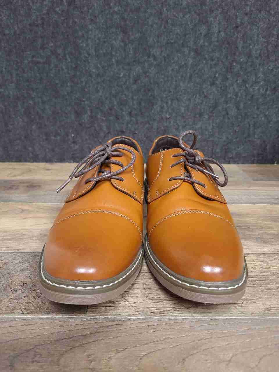 Bruno Marc Men's Cap Toe Derby Oxford Brown Dress Shoes Size 6