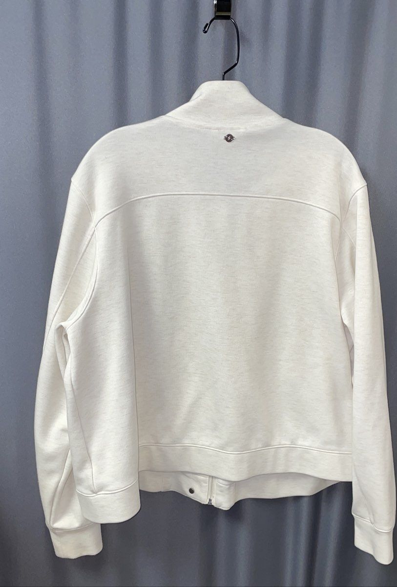 Calia Women's Beige Full Zip Mock Neck Utility Jacket Pockets Sz XL