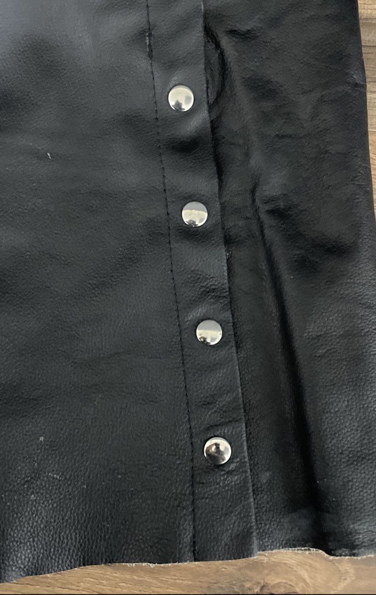 Event Leather Men's Black Heavyweight Leather Motorcycle Chaps Size XXL