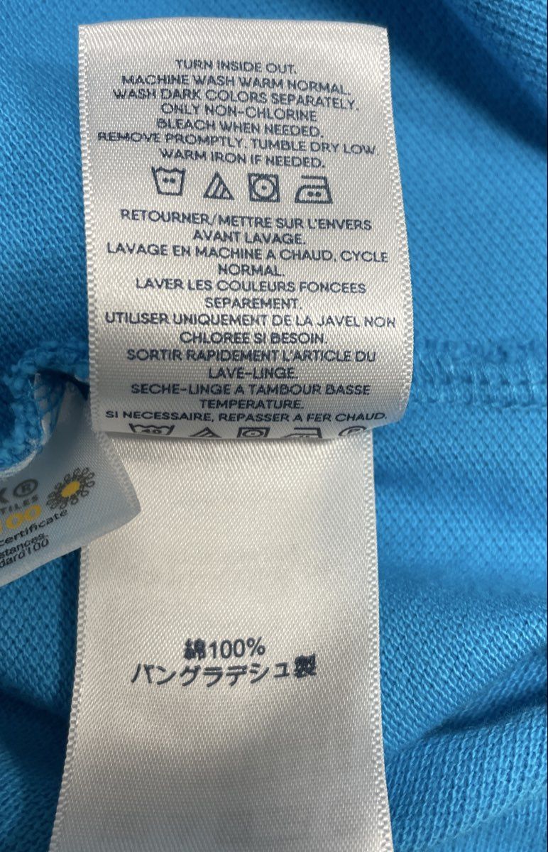 Lands' End Women's Blue Short Sleeve Cotton Pique Polo Shirt Sz M 10-12