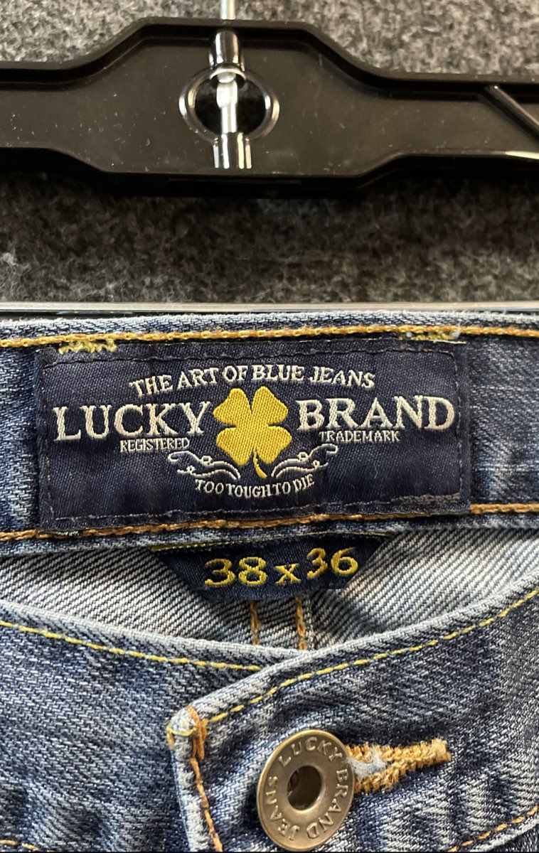 Lucky Brand Men's Blue Jeans Straight Leg Medium Wash Denim Sz 38x36