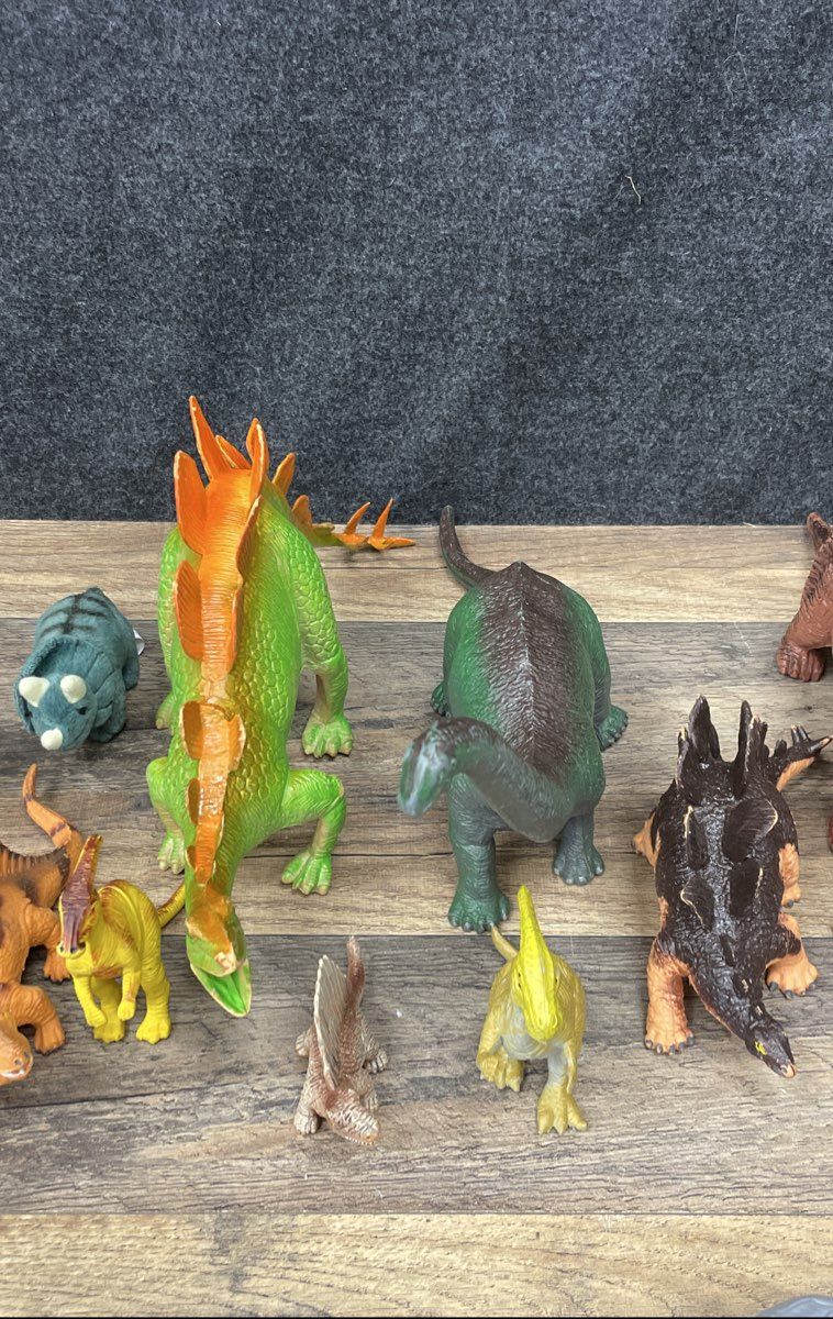 Large Lot Plastic Dinosaur Figures Toys & Cards Mixed Vintage Collection