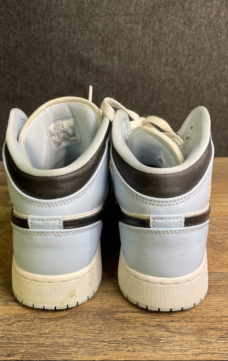 Nike Air Jordan 1 Mid GS Ice Blue Black White Sneakers Size 7Y