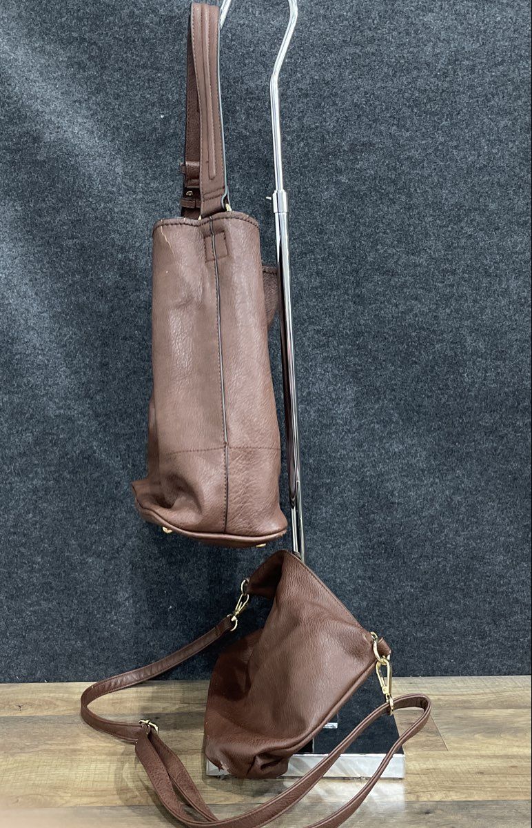 Unbranded Maroon Leather Tote Shoulder Bag and Crossbody Bag Lot of 2