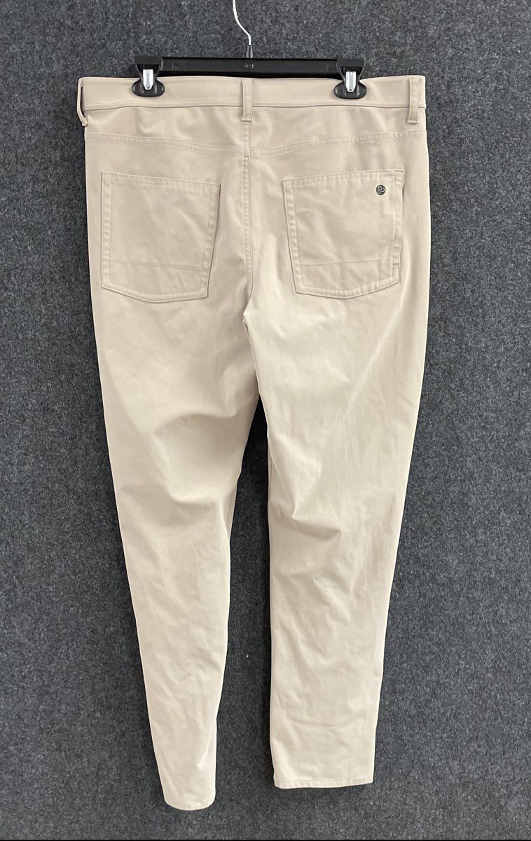 Zella Men's Beige Pyrite Sorona 5-Pocket Performance Tech Pants Sz 36