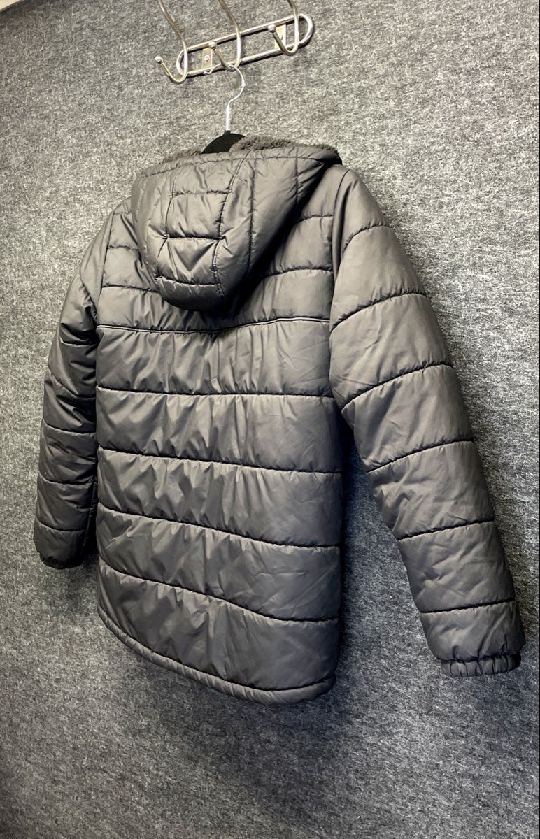 The North Face Youth Black Sherpa Fleece Lined Hooded Quilted Puffer Jacket