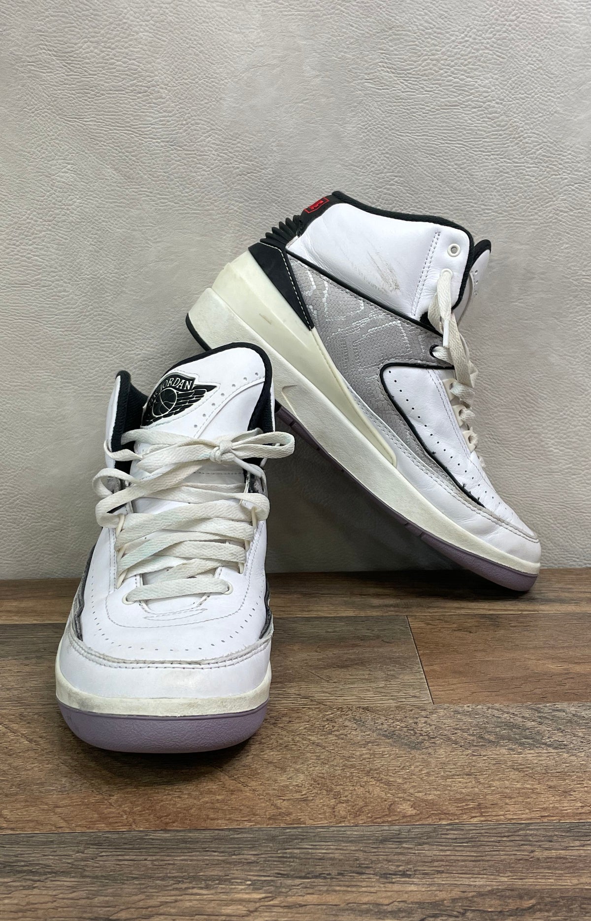Nike Air Jordan 2 Retro Python White Fire Red Sneakers Mens Size 8.5
