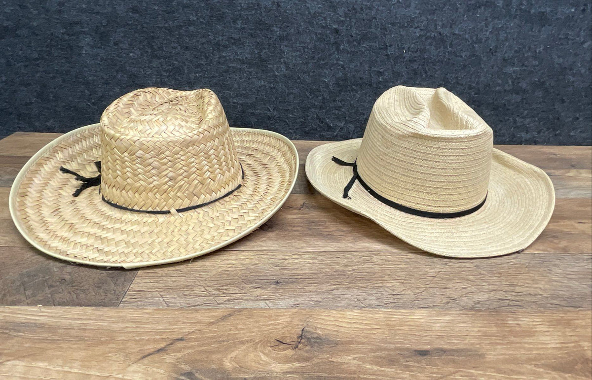Lot of 2 Ranch Hat Men's Western Cowboy Natural Woven Straw Hats Sz 7