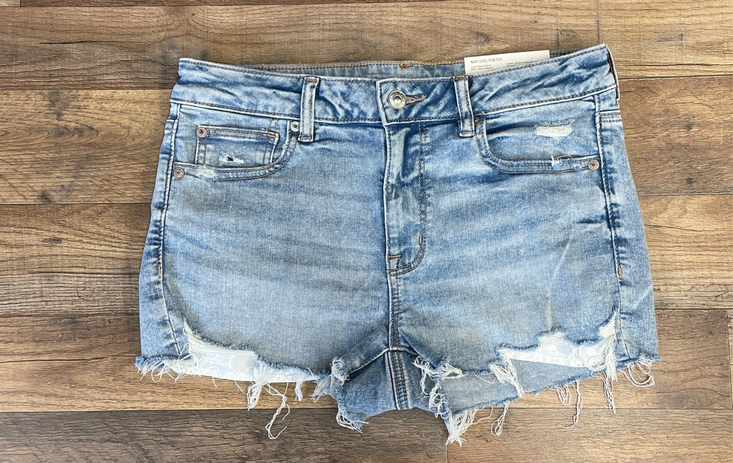 Lot of 3 American Eagle Women's Denim Shorts Blue Distressed High Rise Sz 8 NWT
