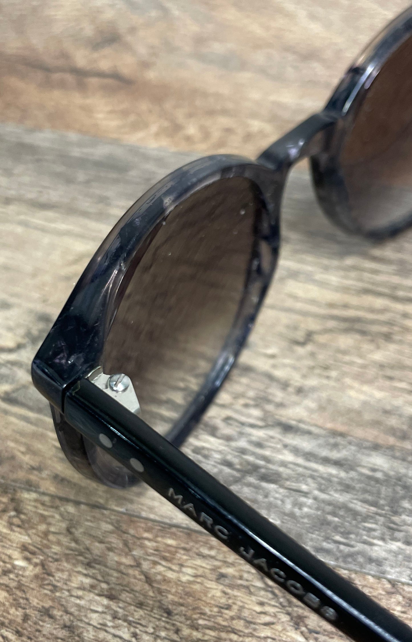 Marc Jacobs Women's MJ 357/S Sunglasses Black Gray Marble Gradient COA Sz 54