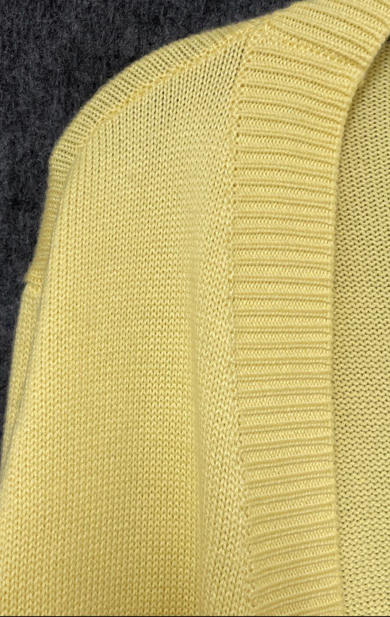 Quiet Golf Men's Yellow Cashmere Blend Button Front Cardigan Sweater Sz L