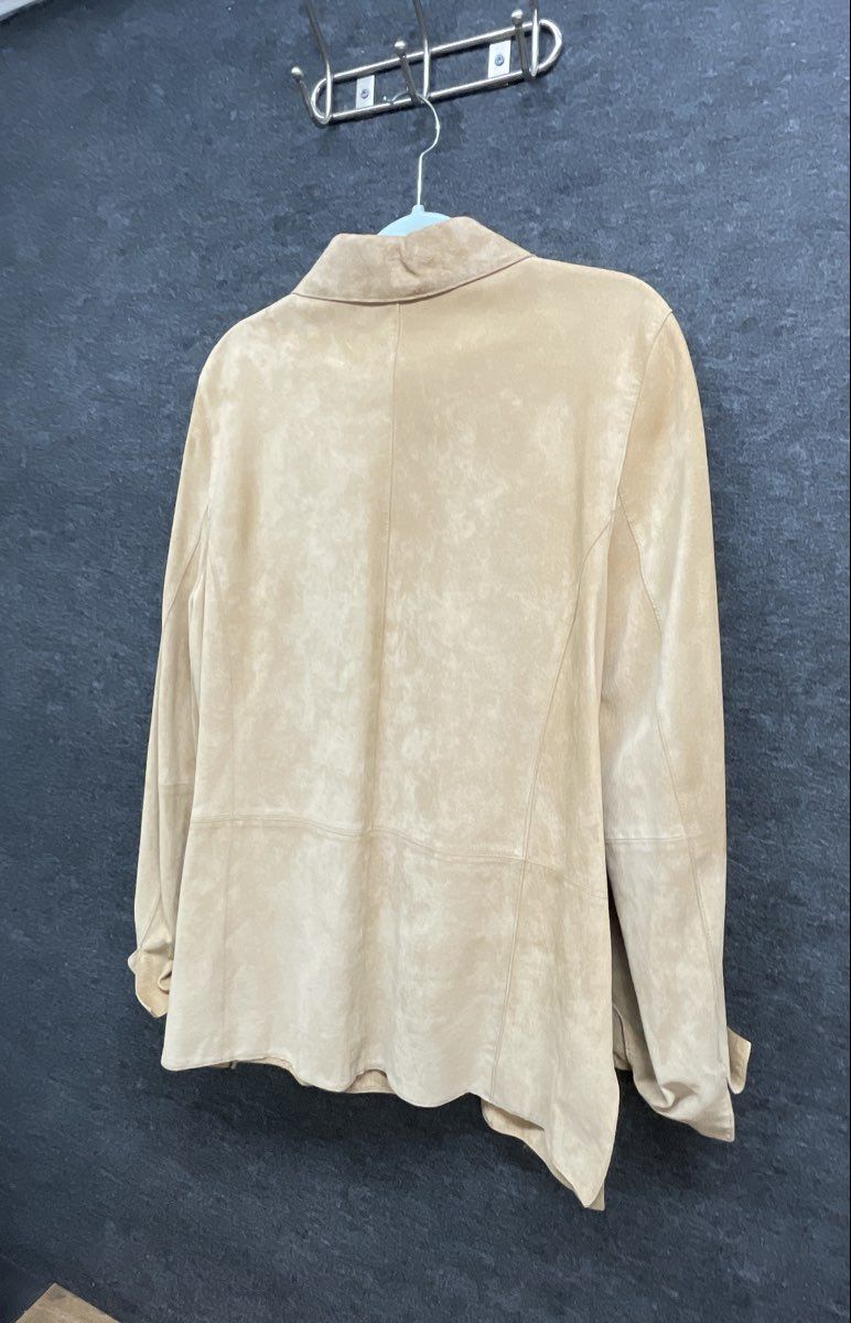 Valerie Separates Women's Tan Suede Leather Button Front Jacket Sz XL