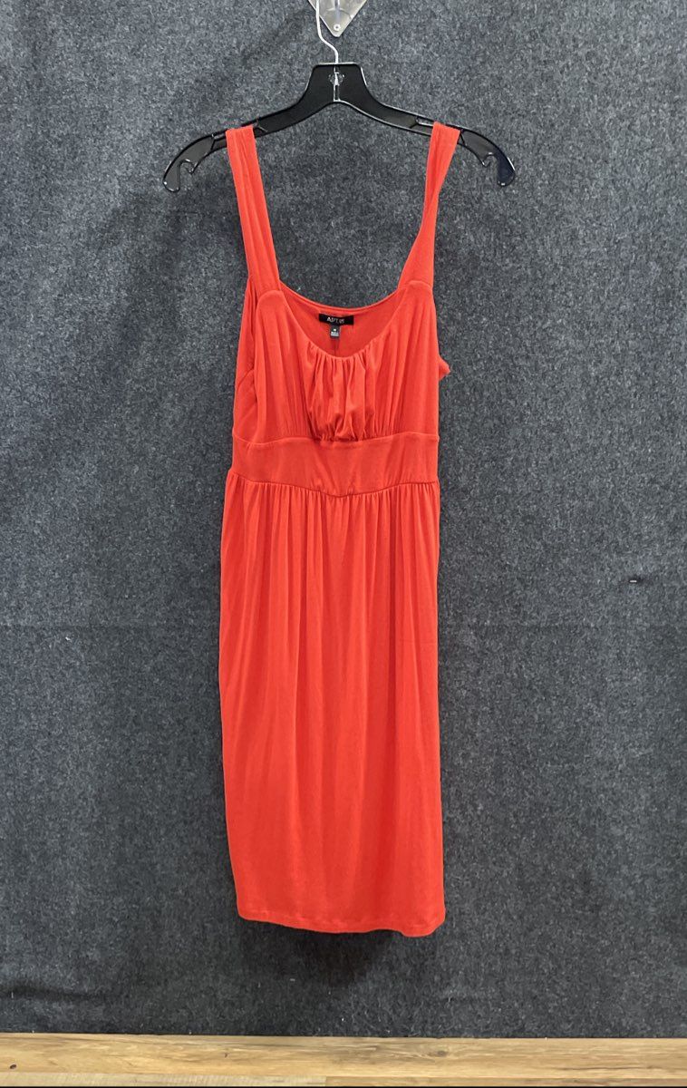 Apt. 9 Women's Red Empire Waist Ruched Sleeveless Jersey Knit Dress Sz M NWT