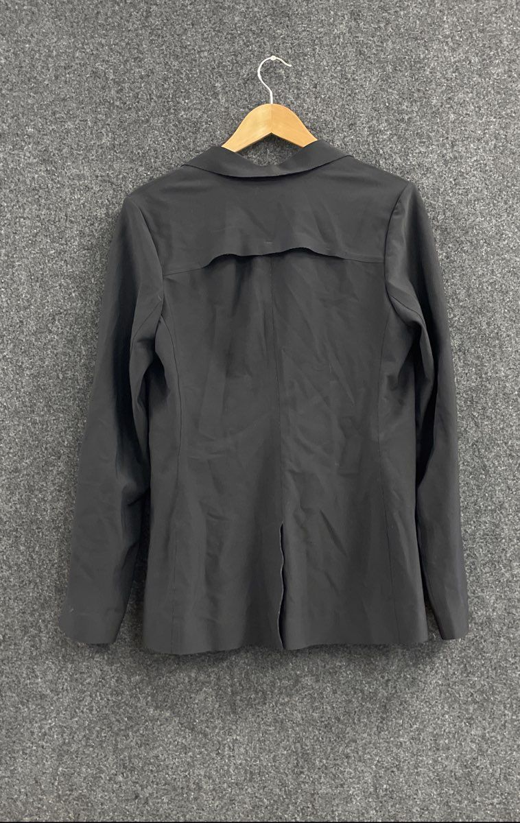 Athleta Women's Chelsea Blazer Jacket Black Stretchy Front Zip Pockets Sz 8