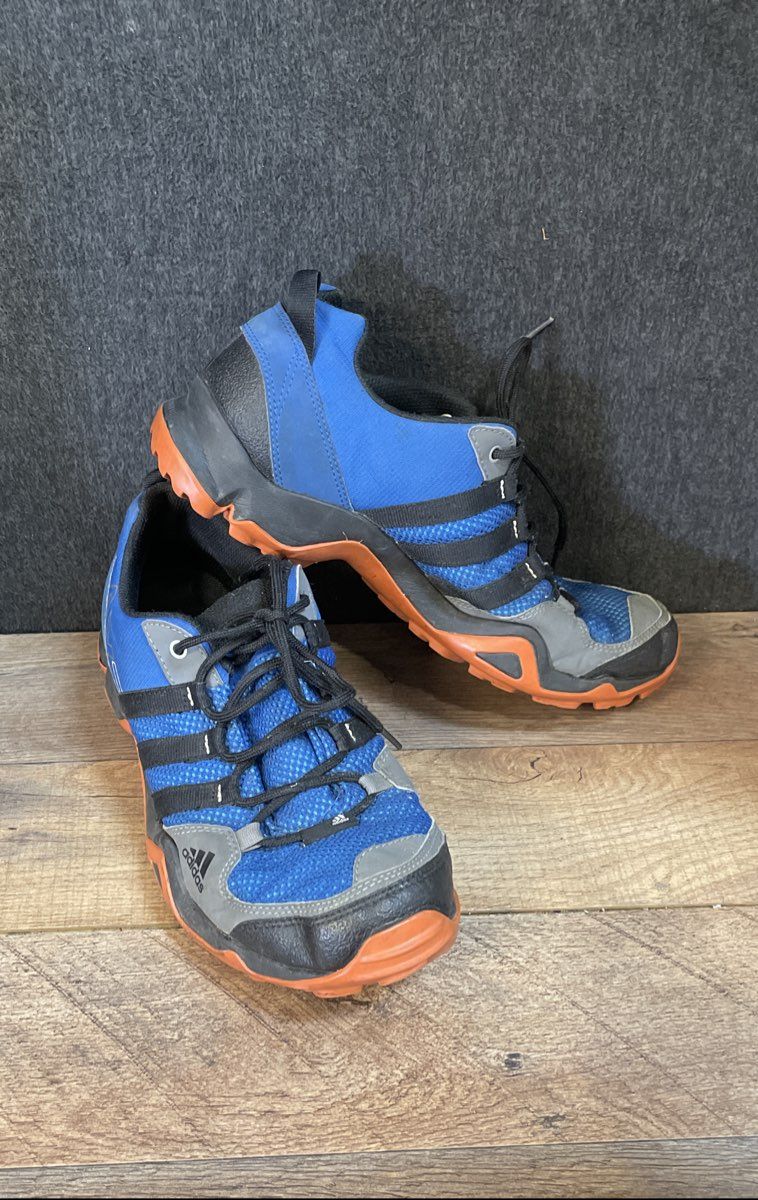 Adidas Terrex AX2 Blue Orange Black Grey Hiking Trail Sneakers Men's Size 8.5