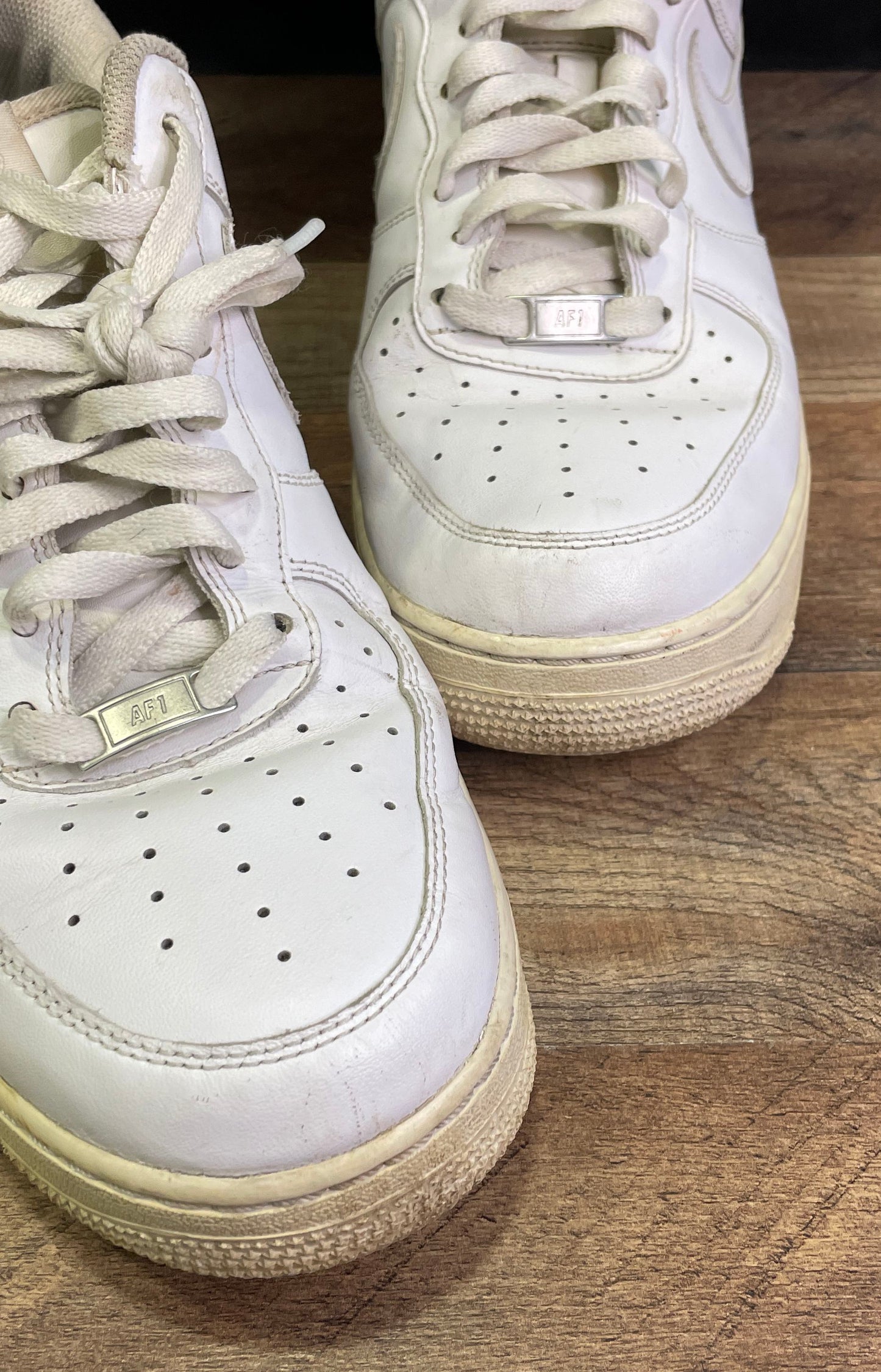 Nike Air Force 1 Low Triple White Leather Sneakers Men's Size 12