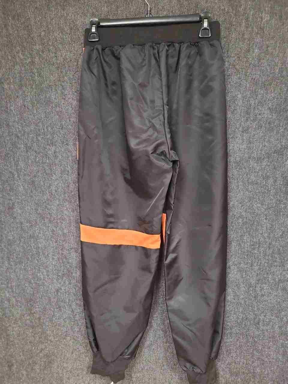 Nike Men's Woven Utility Jogger Pants Black Orange Colorblock Big Swoosh Sz M