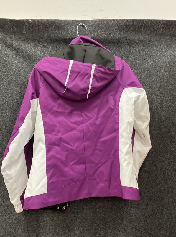 Descente Women's Purple White Insulated Hooded Ski Snowboard Jacket Size 10