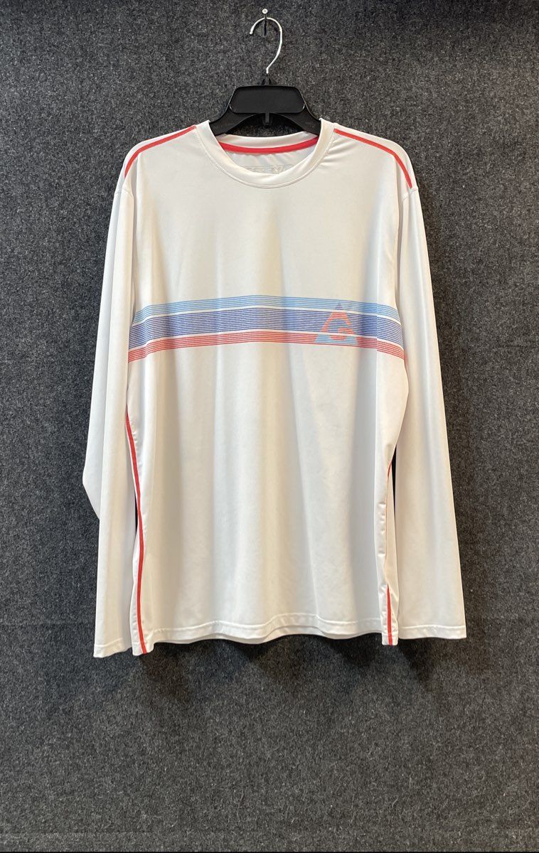 Gerry Men's Sun Protection Tee Long Sleeve White Striped Performance Sz XL