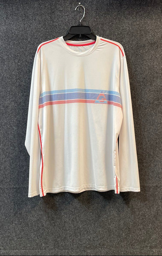 Gerry Men's Sun Protection Tee Long Sleeve White Striped Performance Sz XL
