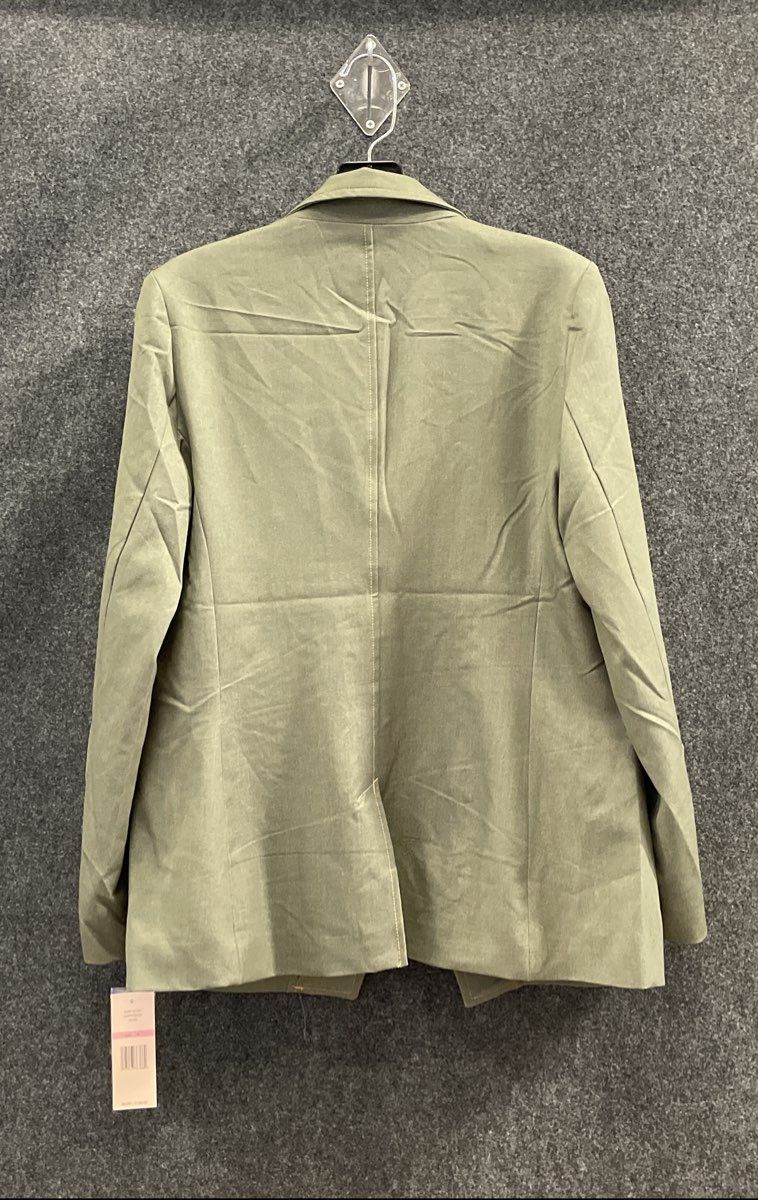 Nanette Lepore Women's Distressed Olive Green Blazer Gold Buttons NWT Sz 10