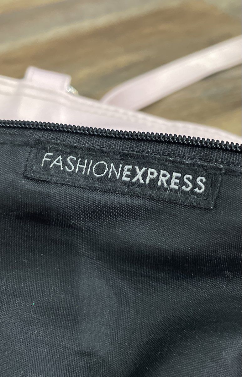 Fashion Express Pink Leather Tote Bag Large Letter R Shoulder Bag