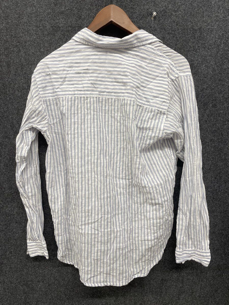 Abercrombie & Fitch Women's Boyfriend Button Up Shirt Blue White Stripe Sz S