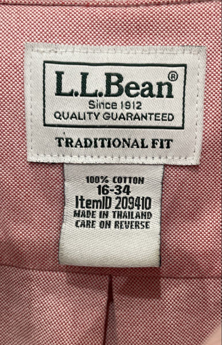 LL Bean Men's Pink Traditional Fit Oxford Button Down Cotton Shirt Sz 16-34