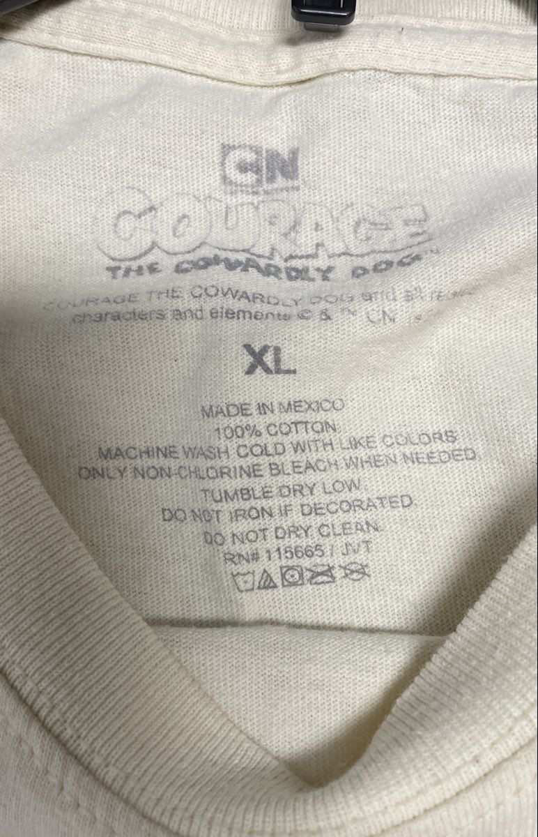 Cartoon Network Men's Courage the Cowardly Dog 9 Faces Graphic T-Shirt Cream XL
