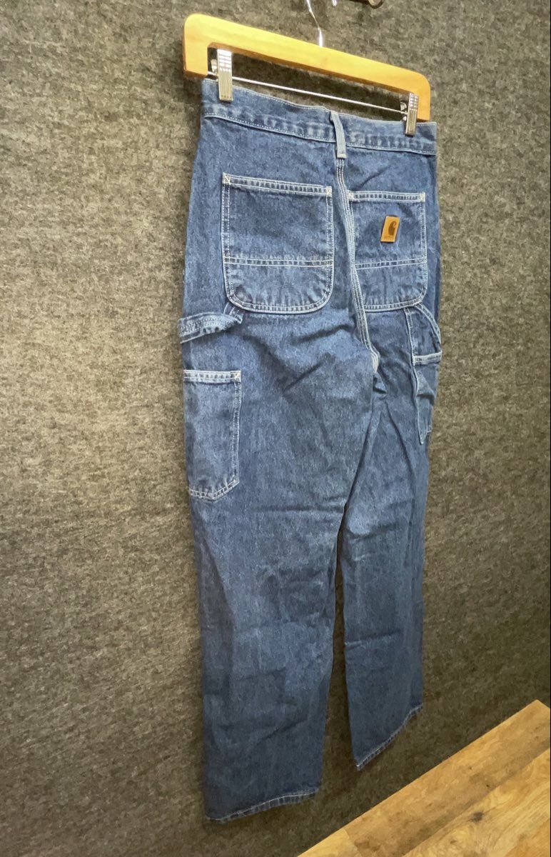 Carhartt Men's Blue Carpenter Dungaree Work Jeans Size 28x32