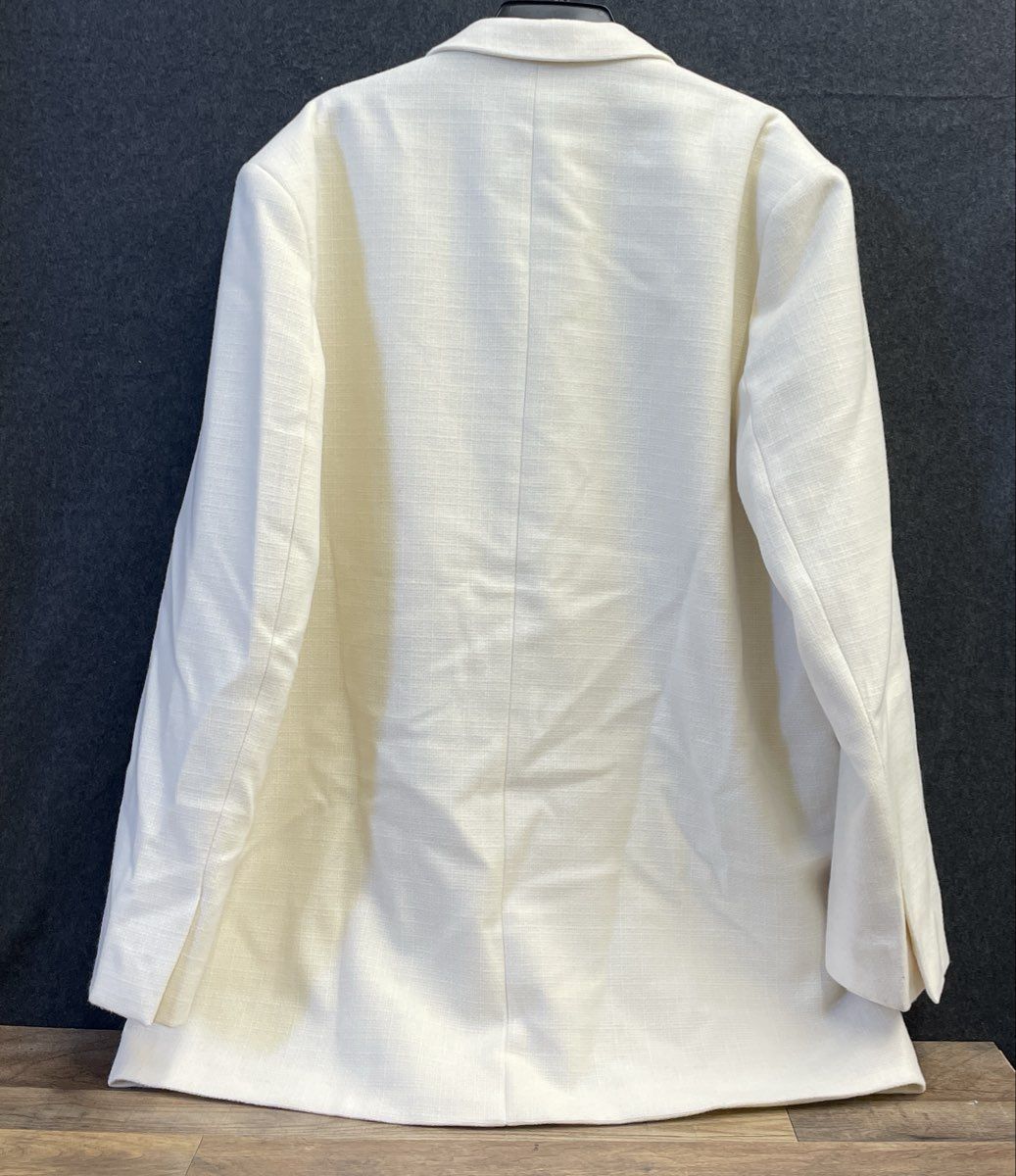 NovaMen Men's Wilder Textured Double Breasted Jacket Cream NWT Size XXL
