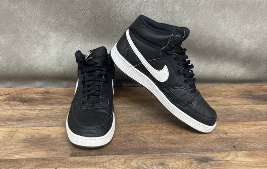 Nike Court Vision Mid Next Nature Black White Sneakers Men's Size 9.5