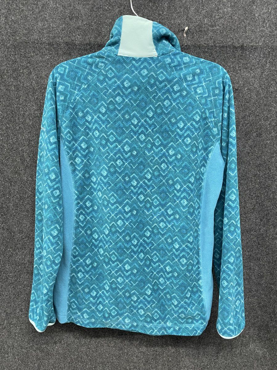 Columbia Women's Blue Geometric Print 1/4 Zip Glacial Fleece Jacket Sz L