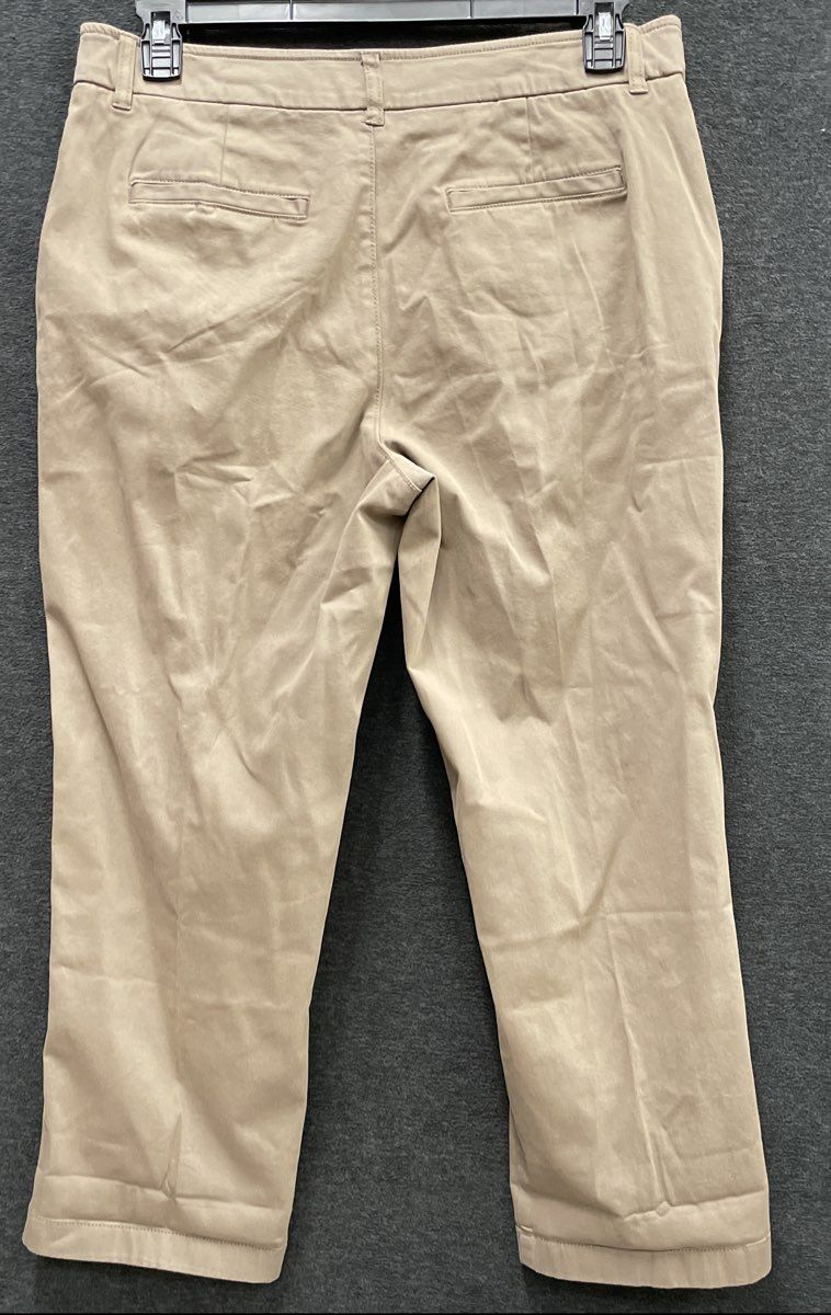 Coldwater Creek Women's Tan Textured Chino Pants Khaki Straight Leg Sz 12