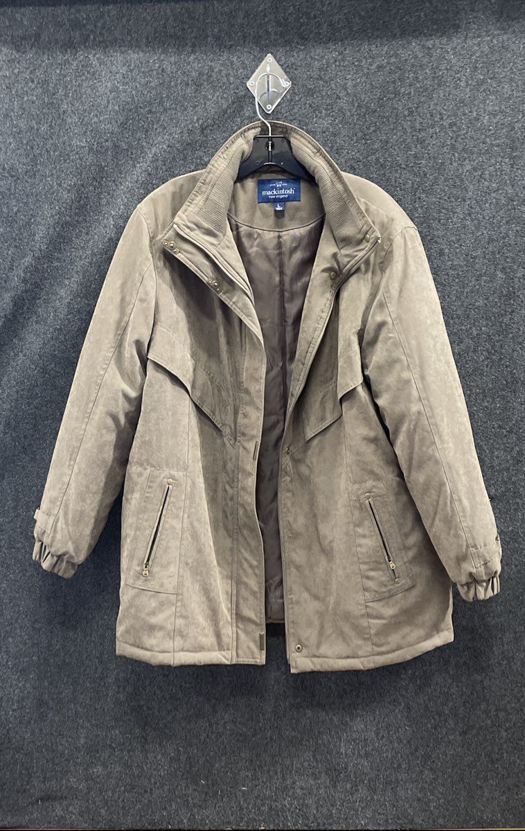 Mackintosh New England Men's Brown Faux Suede Full Zip Field Jacket Sz L