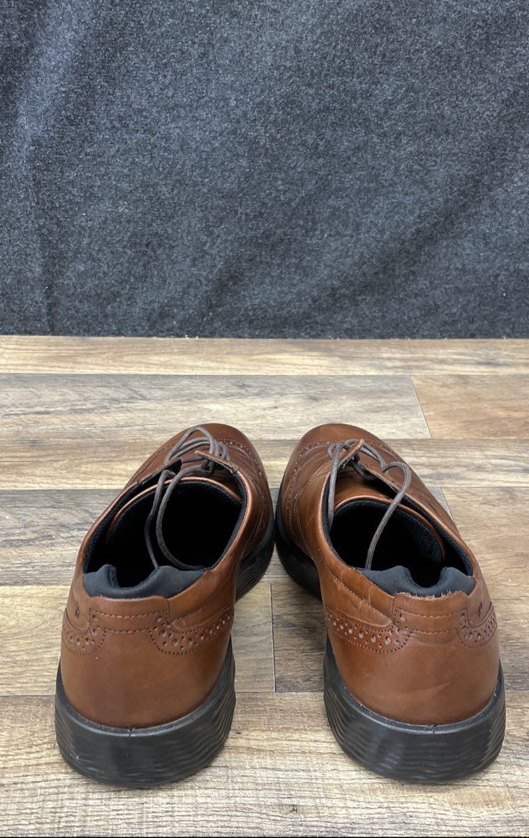 ECCO S-Lite Hybrid Brown Leather Wingtip Brogue Oxford Men's Shoes Size 45