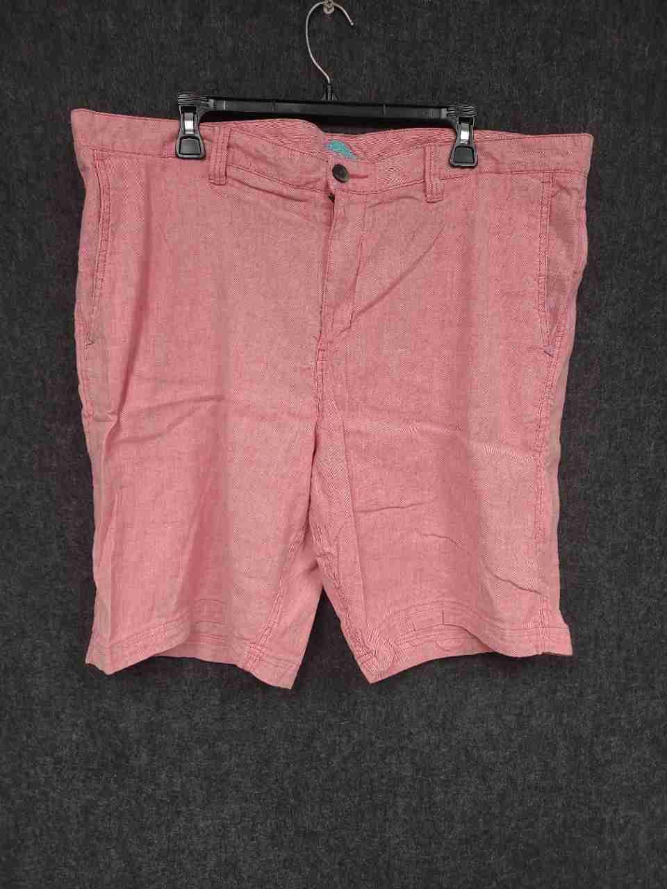 Tommy Bahama Men's Pink Linen Blend Flat Front Flap Pocket Shorts Size 42