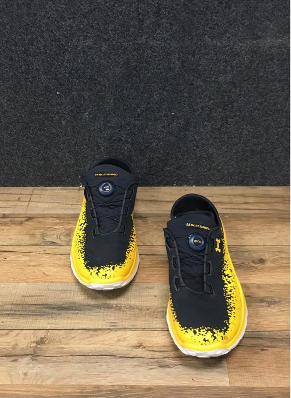 Under Armour SlipSpeed Mega Black Yellow Training Shoes Men's Size 14 DS