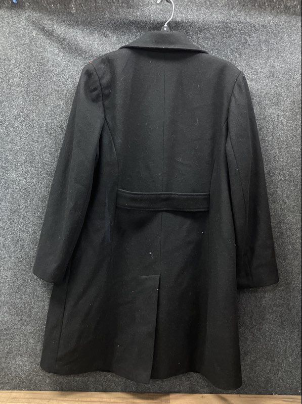 Collection by Gallery Women's Black Single Breasted Overcoat Walking Coat Sz L