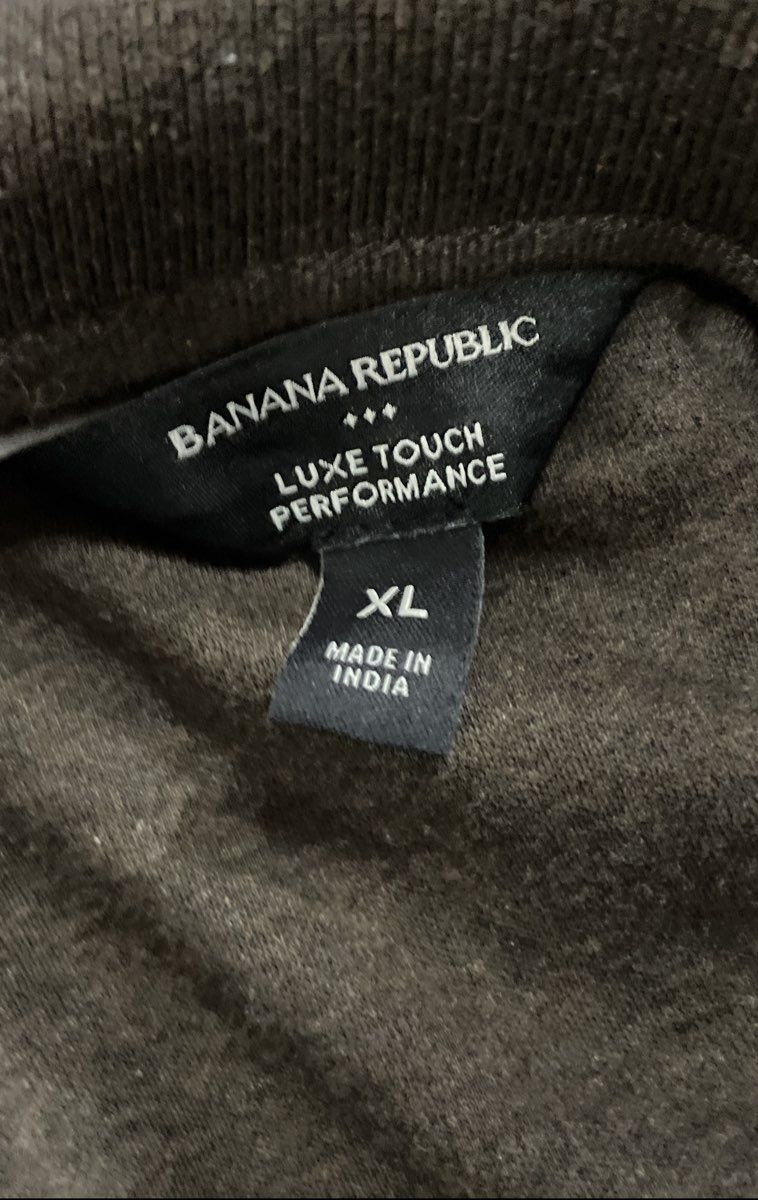 Banana Republic Men's Brown Luxe Touch Performance Tipped Collar Polo Sz XL