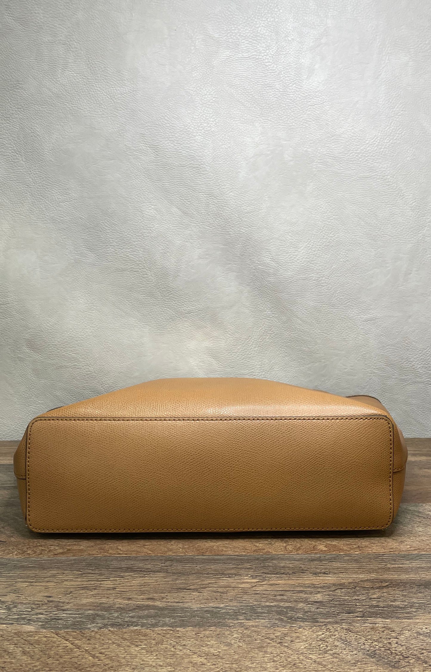 Michael Kors Brown Pebbled Leather Tote Handbag Gold Hardware
