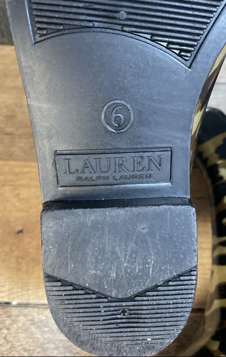 Lauren Ralph Lauren Tally Leopard Print Ankle Chelsea Rain Boots Women's Size 6