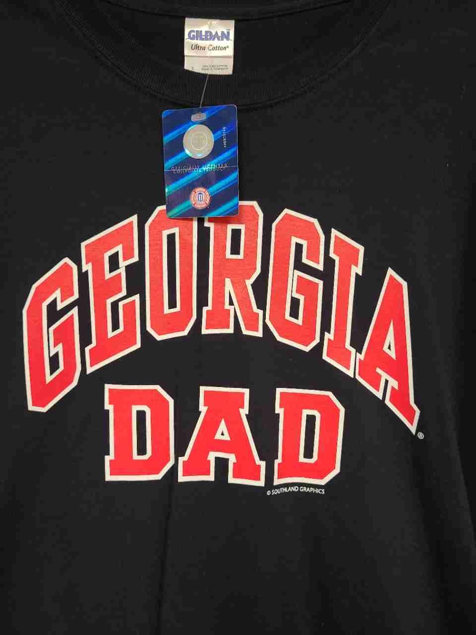 Gildan Men's Black Georgia Bulldogs Dad T-Shirt NCAA Licensed NWT Sz L