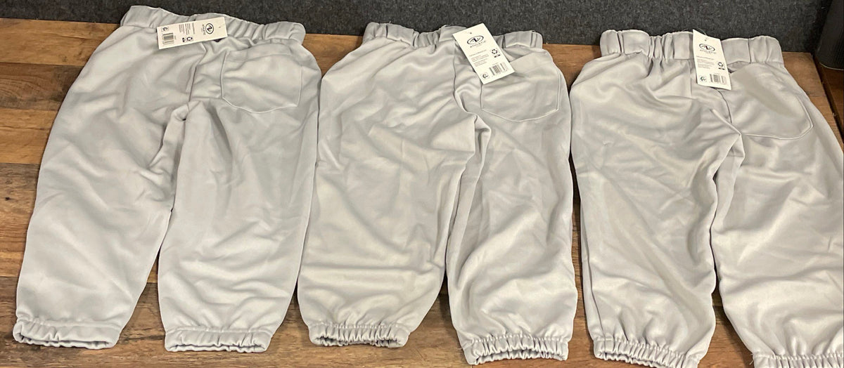 Athletic Works Youth Gray Baseball Pants Lot of 4 Knicker Style Sz S (6-7) NWT